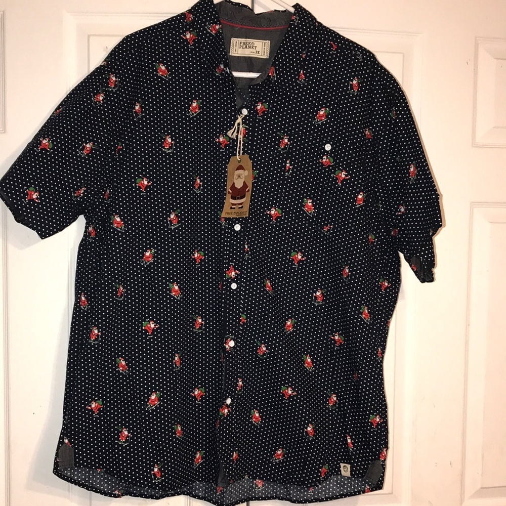 Men’s NWT Free Planet Santa Shirt